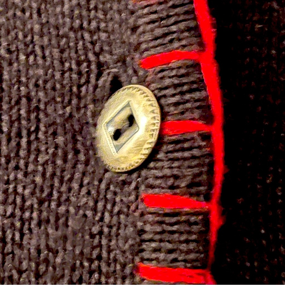 Coldwater Creek Cardinal Embroidered Black Cardigan Small S Button Sweater - Picture 5 of 8